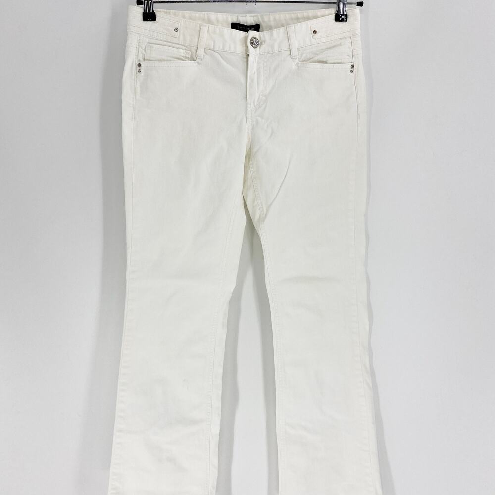 WHITE HOUSE BLACK MARKET Bootcut Pants Silvertone Rhinestone Rivets Women Sz 6